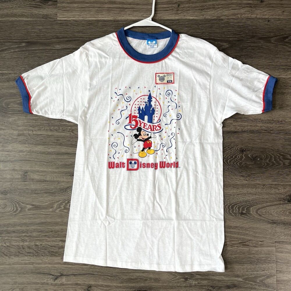 NWT 1986 Walt Disney World Mickey Mouse 15 Year Anniversary T-Shirt Size XL